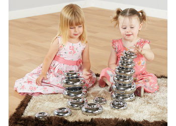 Reflective Stacking Mirror Donuts - 16 pieces
